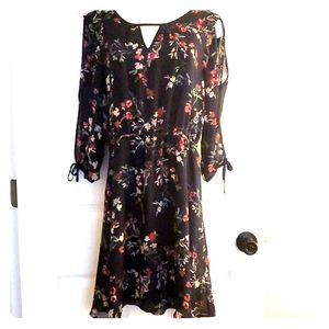 Navy blue Summer floral dress